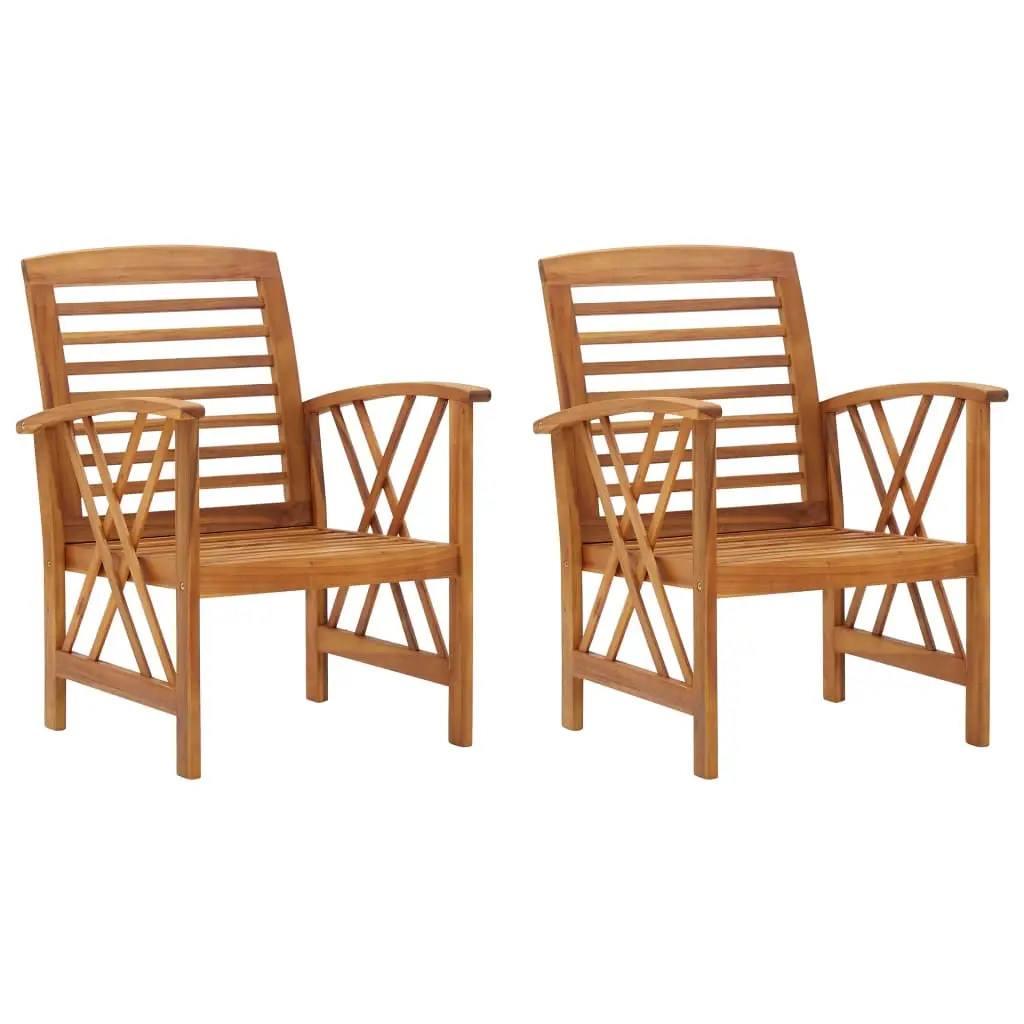 Ensemble de 2 Chaises de Jardin Ergonomiques en Bois d’Acacia Massif Finition Huilée – ComfortXL Outdoor Living