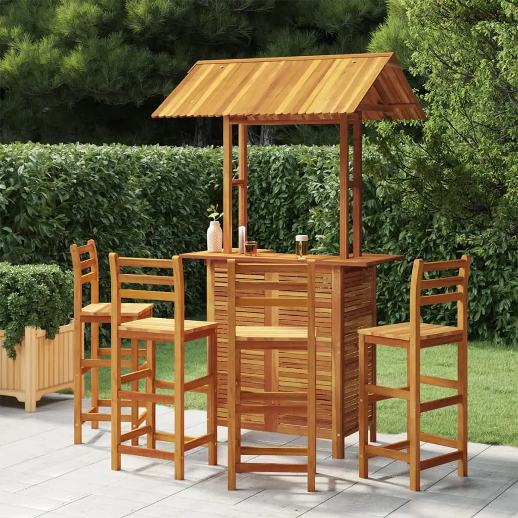Ensemble de bar de jardin 5 pcs Bois d’acacia solide vidaXL 3116005