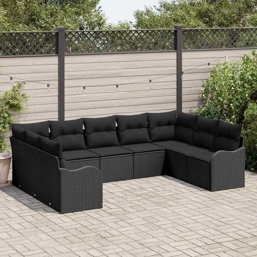 Ensemble de canapé de jardin Noir polyrotin vidaXL 3345863