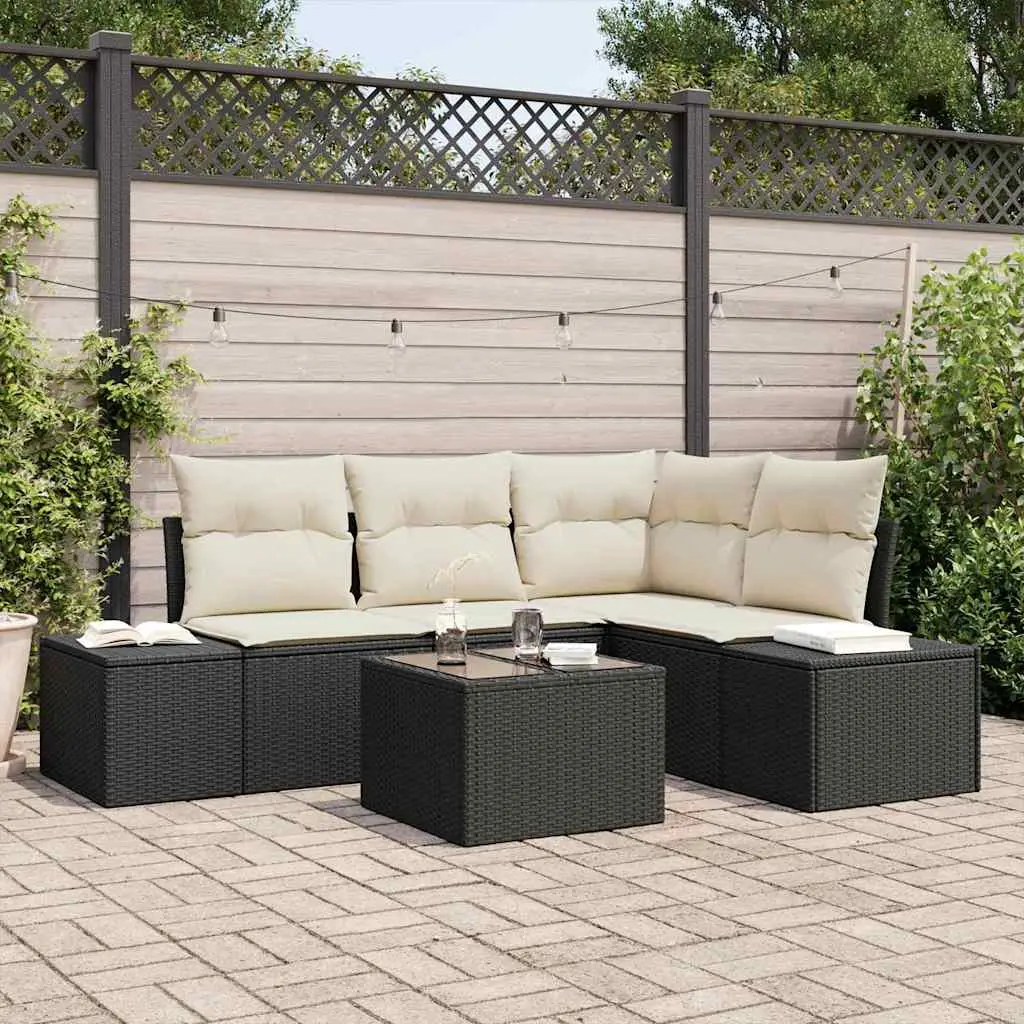 Ensemble de canapé de jardin Marron et Crème polyrotin vidaXL 3355716