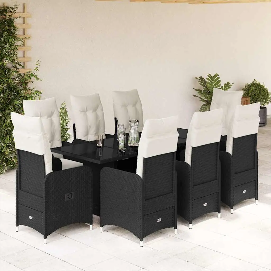 Ensemble de jardin 8 personnes résine tressée chaises relax terrasse Noir – ComfortXL Outdoor Living
