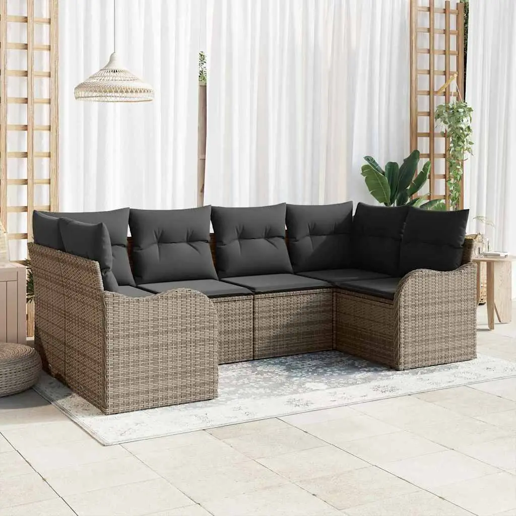 Ensemble de canapé de jardin Gris polyrotin vidaXL 3345839