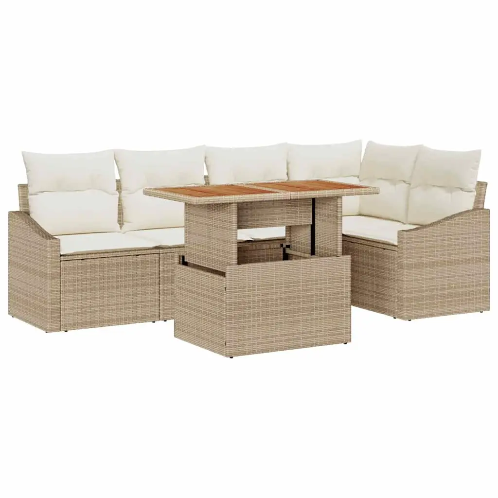 Ensemble de salle à manger pour jardin 6 pcs Beige et crème vidaXL 3349840 beige et crème