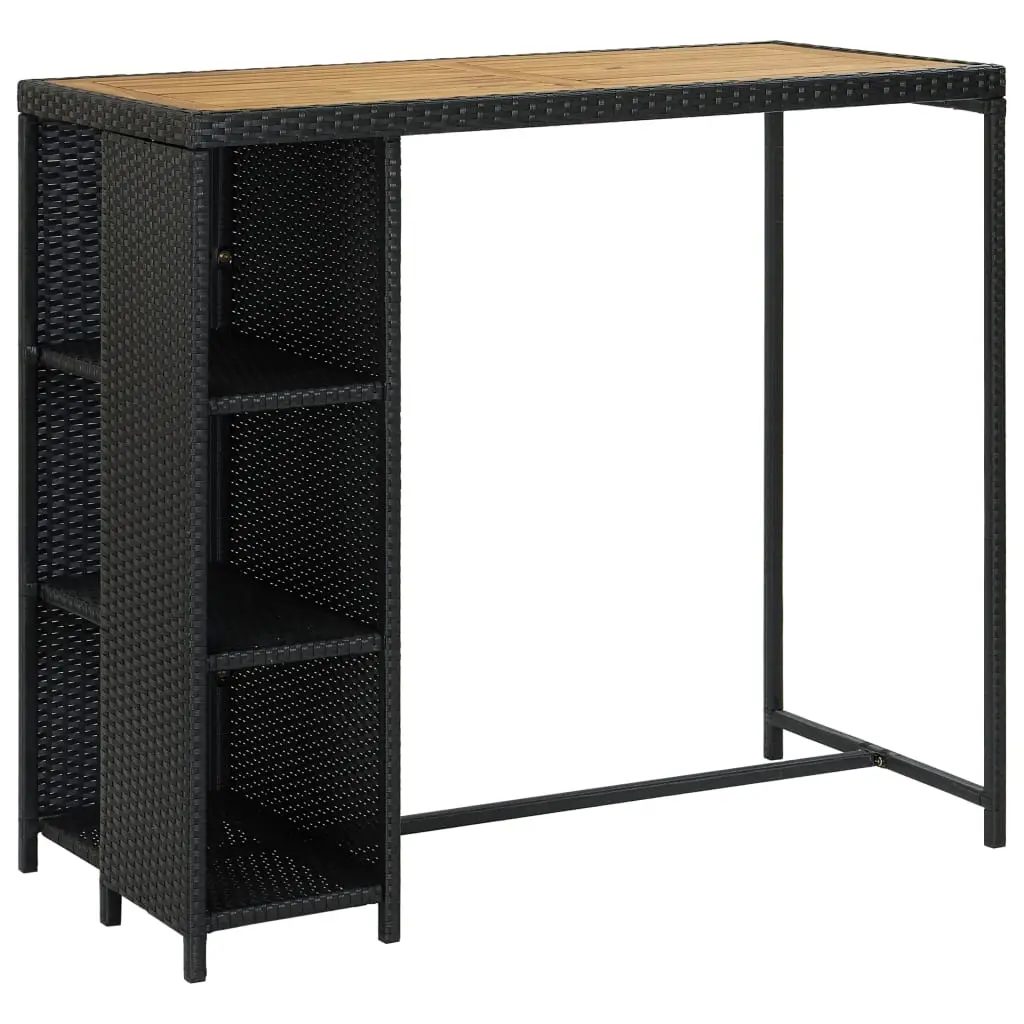 Ensemble de 5 pcs bar de jardin – Mobilier d’extérieur – Mobilier de jardin et coussins Résine tressée Noir-JU1972