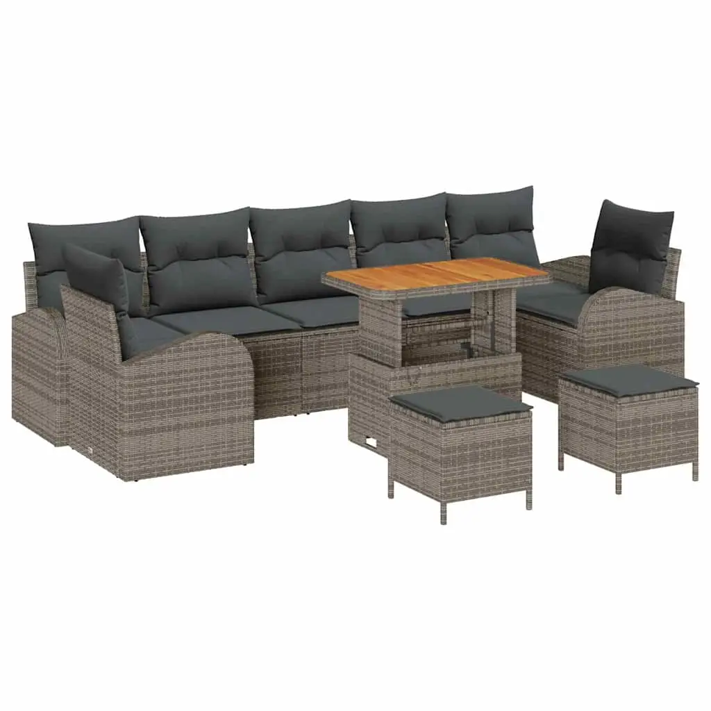 Ensemble canapé de jardin 9 places tissé main modulable pour jardin Gris – ComfortXL Outdoor Living