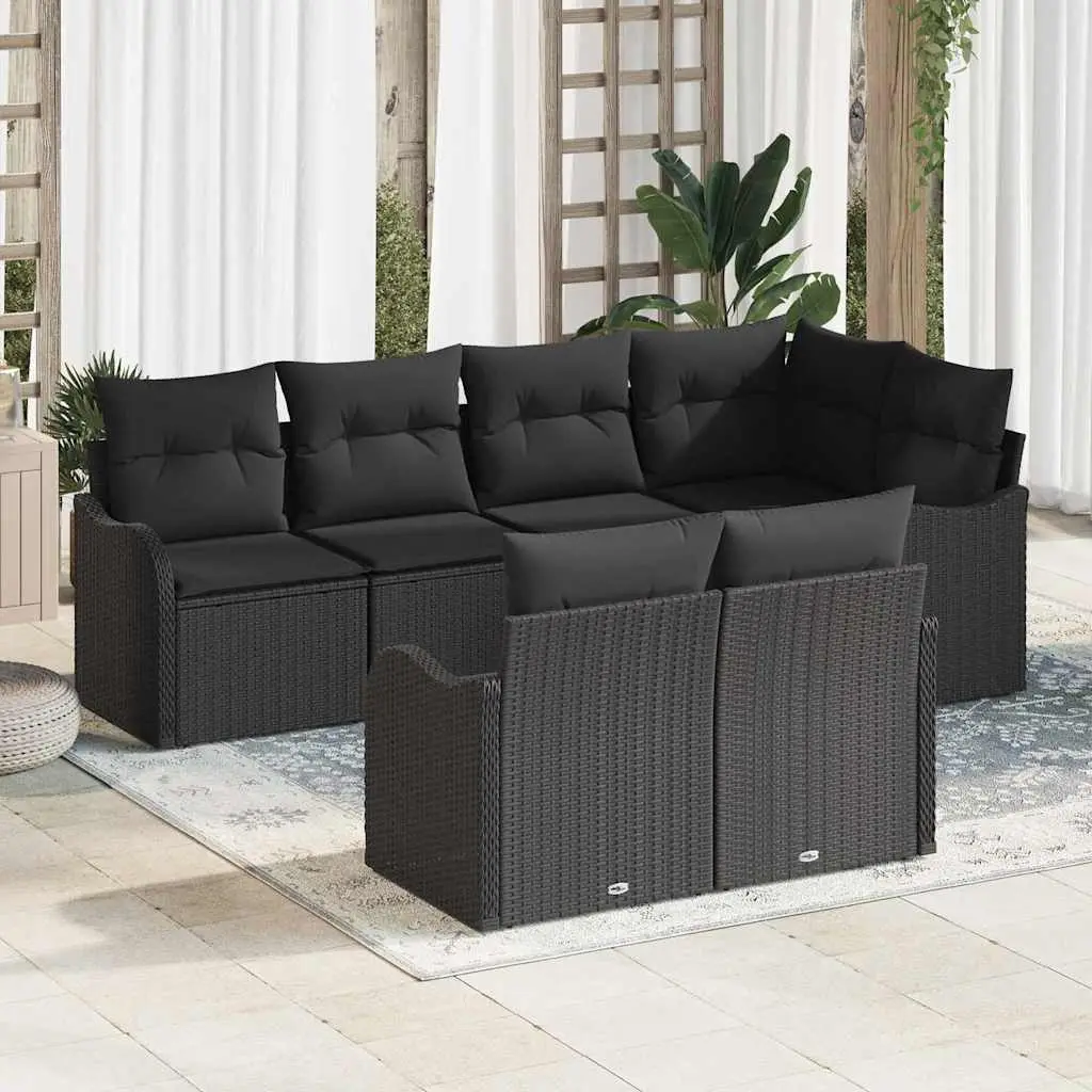 Ensemble de canapé de jardin Noir polyrotin vidaXL 3345743