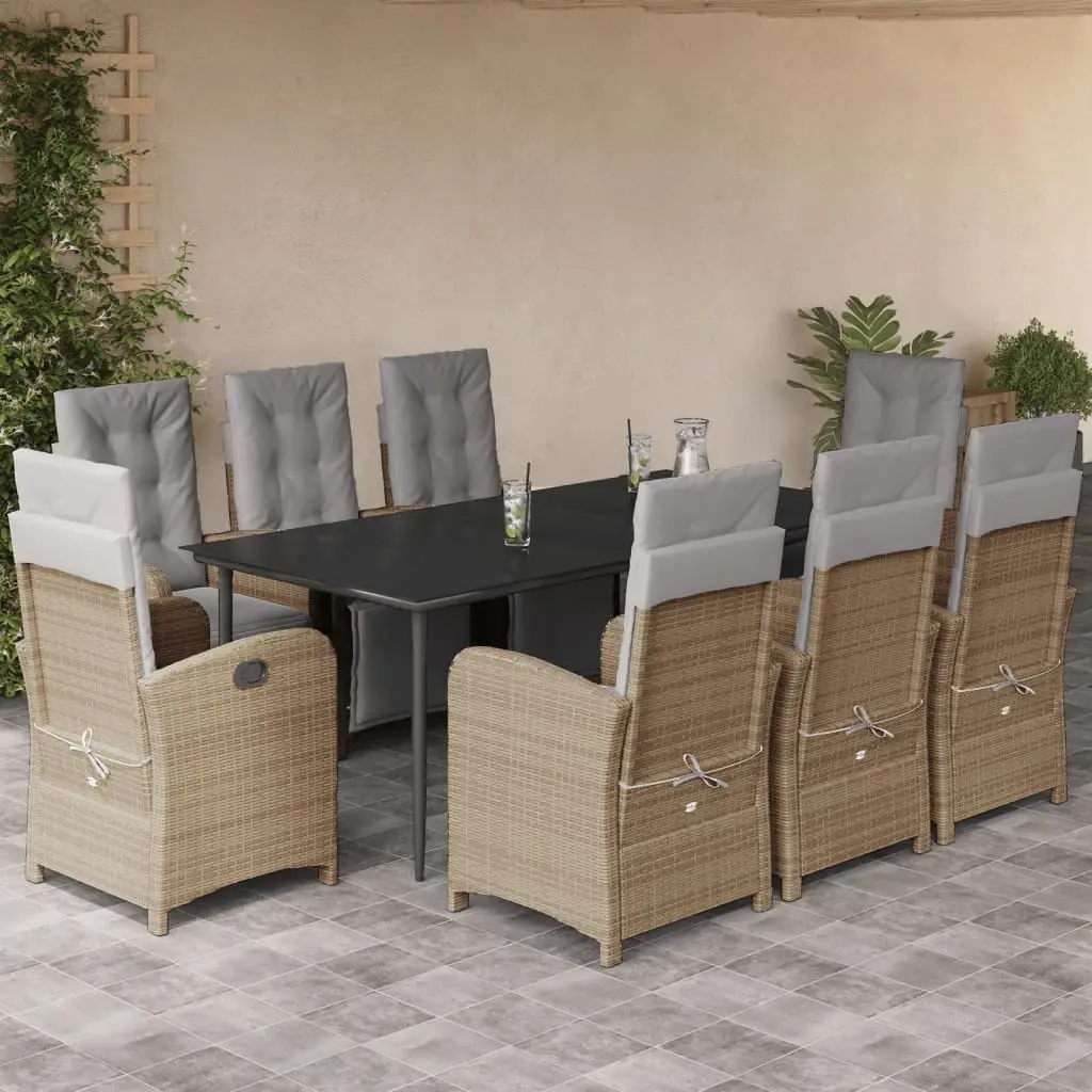 Ensemble de Jardin pour 8 Personnes, Fauteuils Relax Multi-Positions en Résine Tressée et Coussins Gris – ComfortXL Outdoor Living