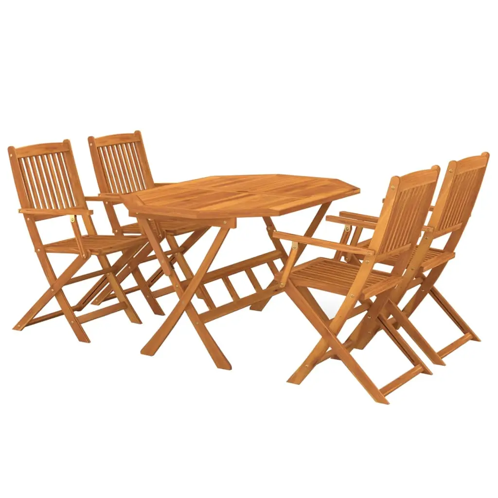 Ensemble de 5 pcs table de jardin avec chaises – mobilier de jardin Bois d’acacia solide-JU2747