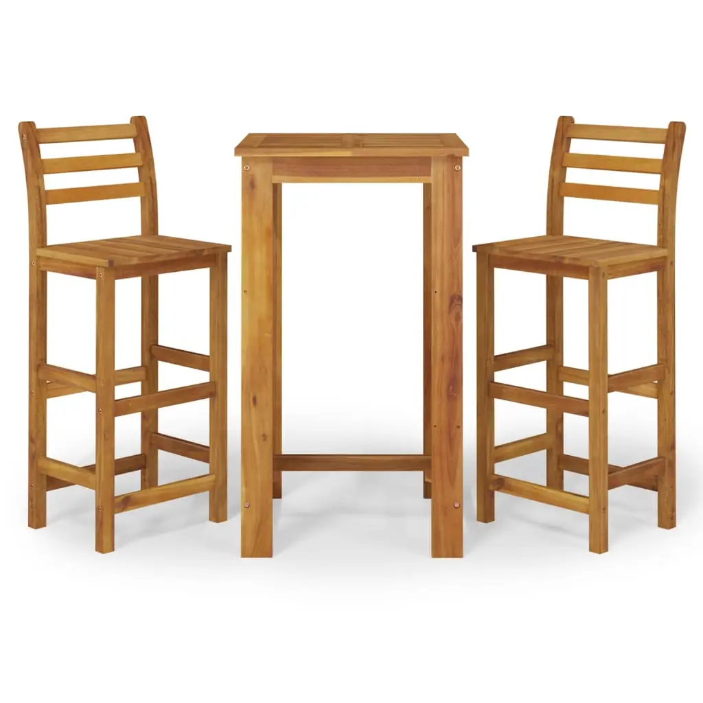 Ensemble de 3 pcs bar de jardin – Mobilier d’extérieur – Mobilier de jardin bois d’acacia solide-JU2127
