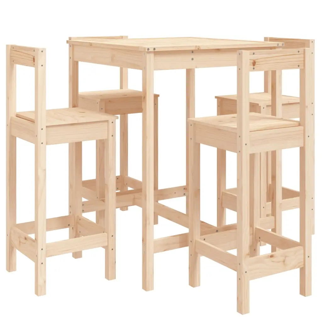 Ensemble de 5 pcs bar de jardin – Mobilier d’extérieur – Mobilier de jardin bois de pin massif-JU2243