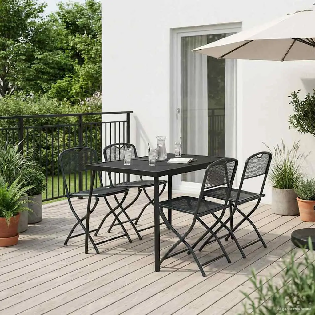 Ensemble de meubles d’extérieur 5 pcs Anthracite Fer et Acier vidaXL 3422896