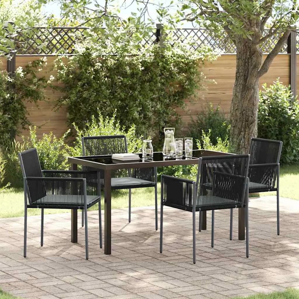 Ensemble de salle à manger pour jardin 5 pcs Noir Rotin PE vidaXL 3379109