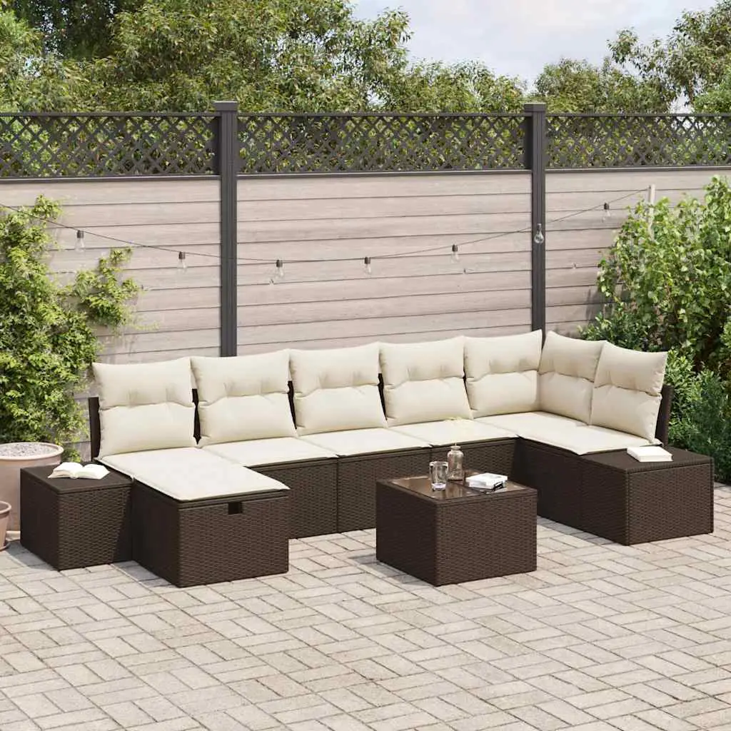Ensemble de Canapés avec coussin 8 pcs polyrotin vidaXL 3360739