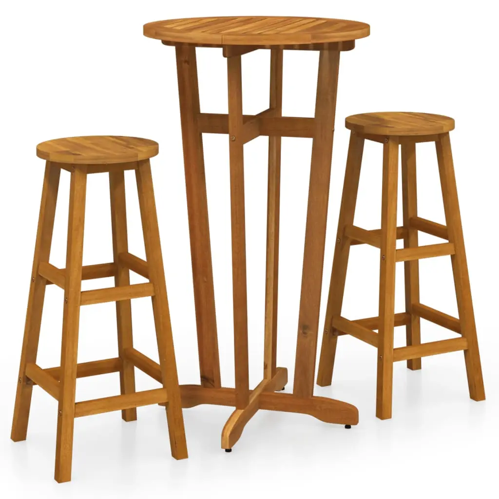 Ensemble de bar 3 pcs – Salon De Jardin – Mobilier extérieur Bois d’acacia solide MI452