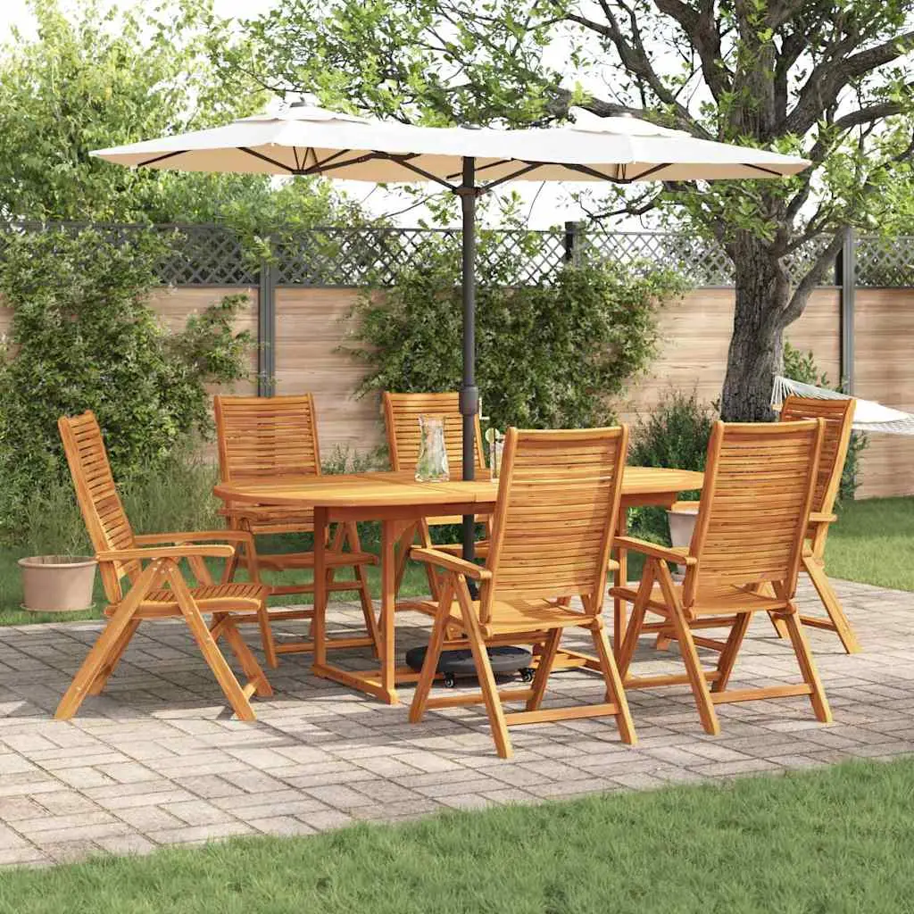 Ensemble de salle à manger pour jardin 7 pcs Marron vidaXL 3375715
