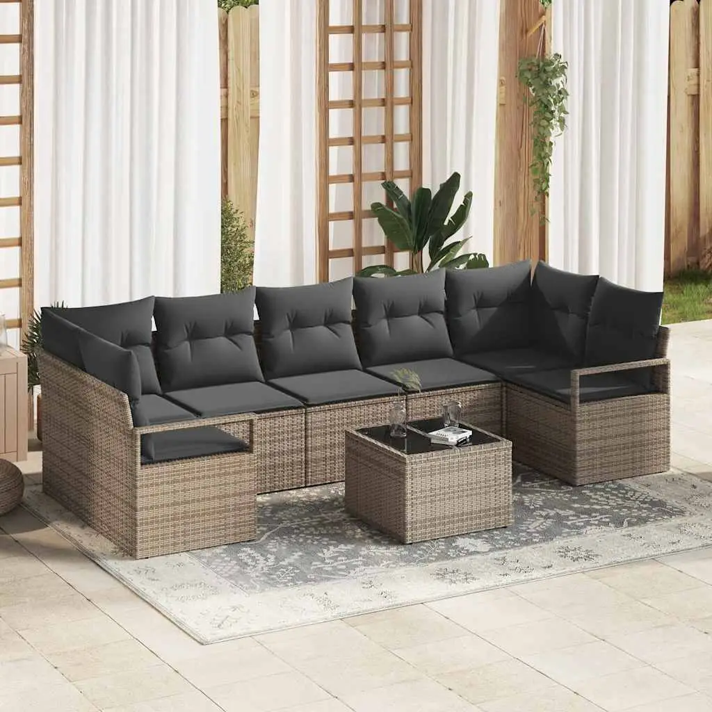 Ensemble de Canapés 8 pcs Gris polyrotin vidaXL 3346299
