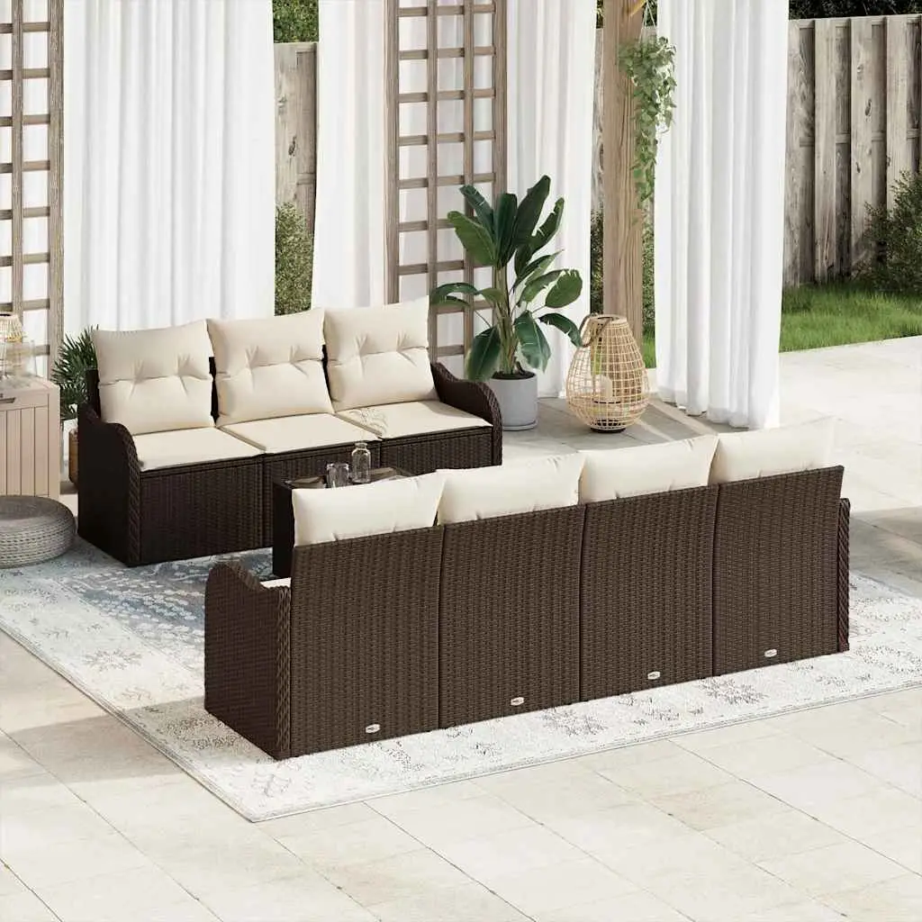Ensemble Canapé Extérieur 8pcs Résine Tressée Marron avec Coffres Spacieux et Design Modulable – ComfortXL Outdoor Living