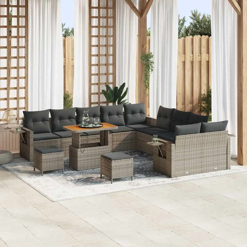 Ensemble canapé de jardin avec rangement modulable 13 pièces Gris – ComfortXL Outdoor Living