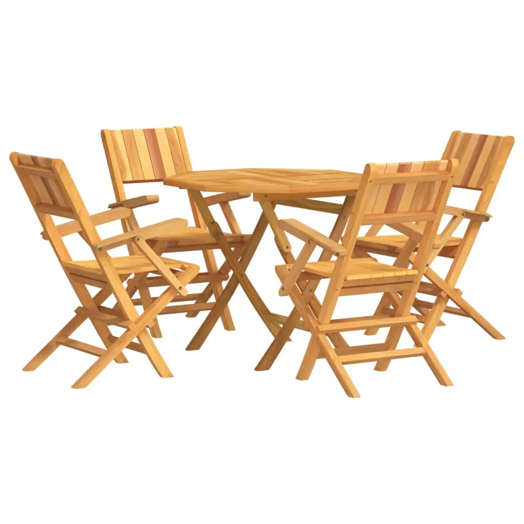 Ensemble de 5 pcs table de jardin avec chaises – mobilier de jardin Bois de teck massif-JU2595