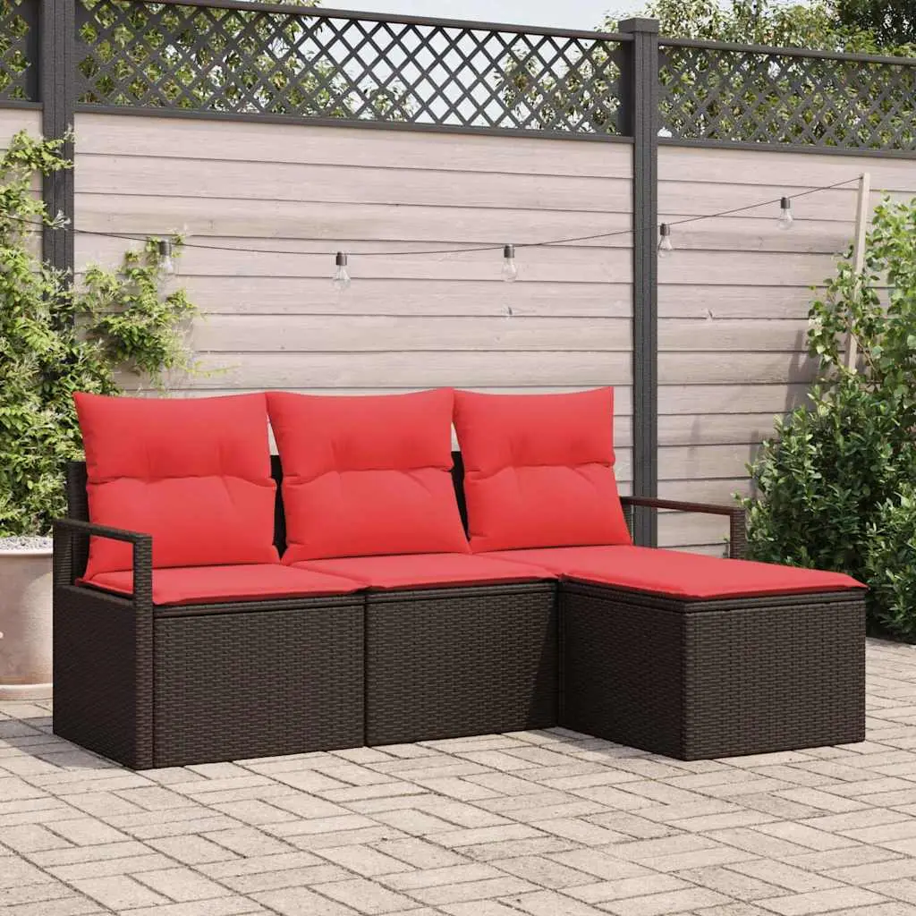 Ensemble de Canapés 4 pcs Marron polyrotin vidaXL 3346334
