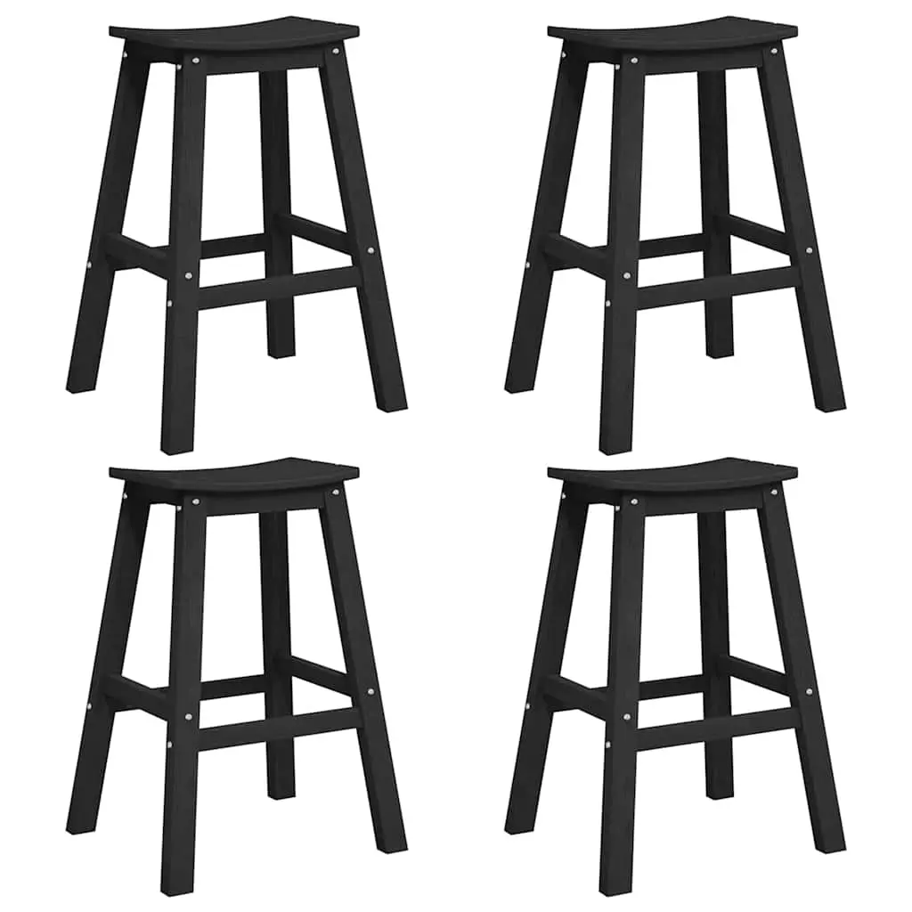 Ensemble de bar de jardin 4 pcs | Mobilier d’extérieur Noir HDPE Maison Chic