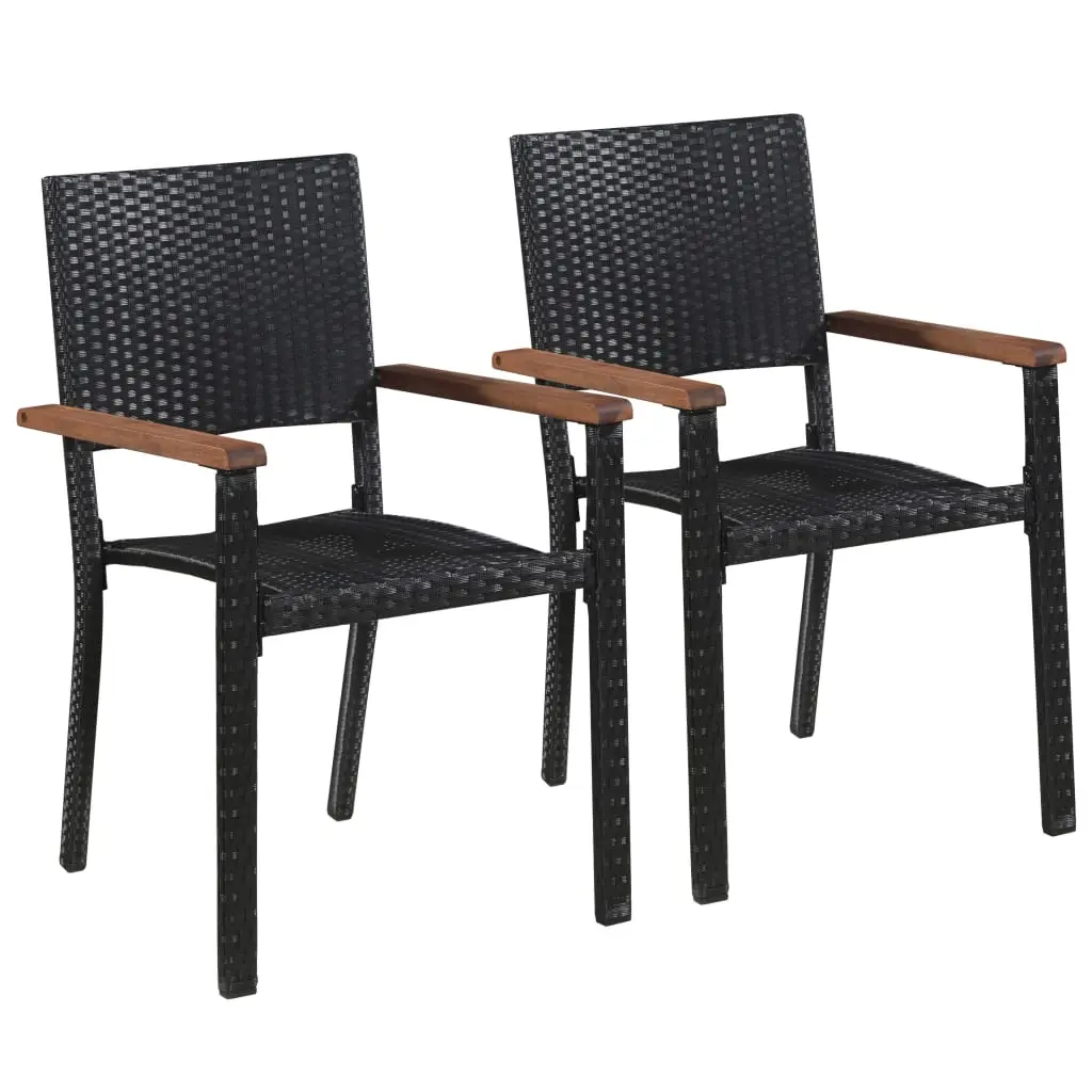 Ensemble de 3 pcs table de jardin avec chaises – mobilier de jardin Noir-JU3098