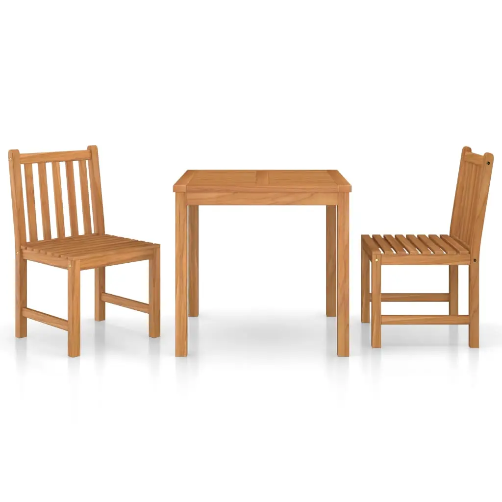 Ensemble de 3 pcs table de jardin avec chaises – mobilier de jardin Bois de teck solide-JU2638
