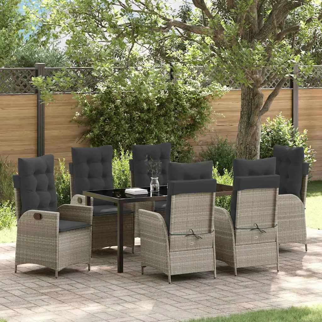 Ensemble de salle à manger pour jardin 7 pcs Gris clair vidaXL 3380523