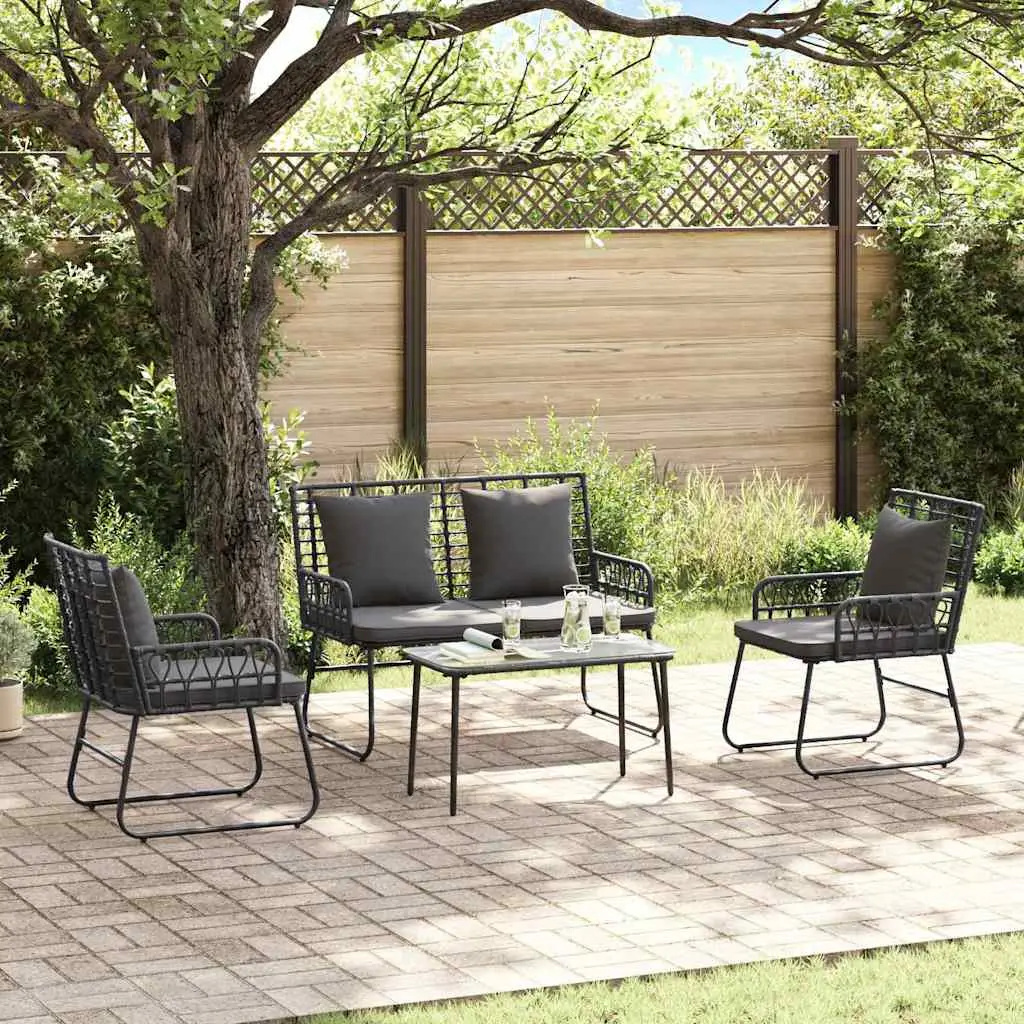 Ensemble de meubles de jardin 4 pcs Noir et anthracite vidaXL 3379040