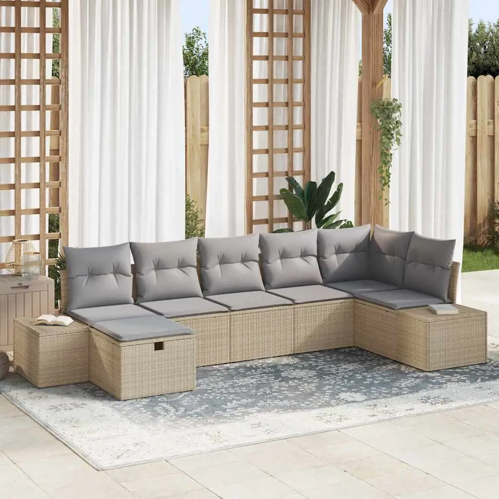 Ensemble de Canapés avec coussin 7 pcs polyrotin vidaXL 3360731