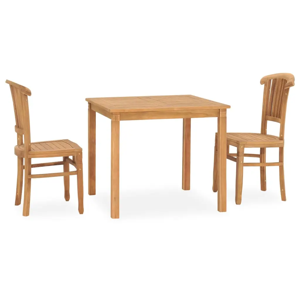 Ensemble de 3 pcs table de jardin avec chaises – mobilier de jardin bois de teck solide-JU2593