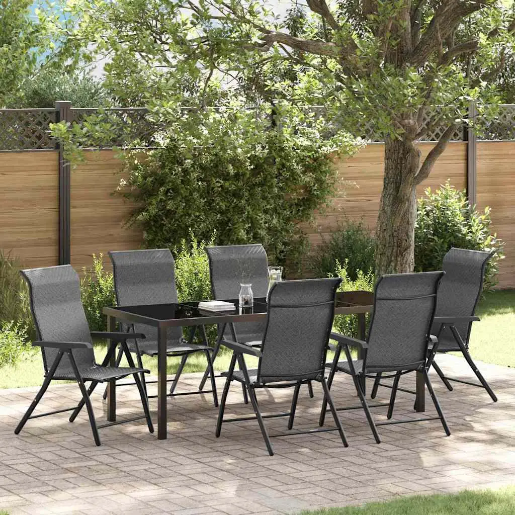 Ensemble de salle à manger pour jardin 7 pcs Gris vidaXL 3379280