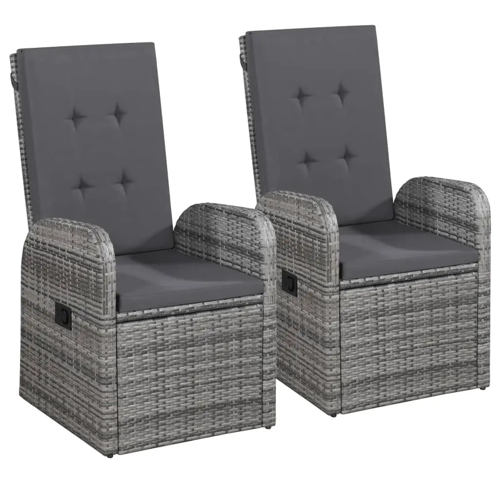 Ensemble de 3 pcs table de jardin avec chaises – mobilier de jardin Gris-JU2941