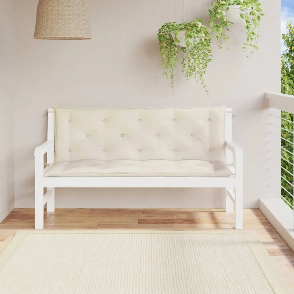 Ensemble Coussins pour Banc Tissu Oxford Imperméable Mobilier de Jardin Blanc Crème 150x50cm – ComfortXL Outdoor Living