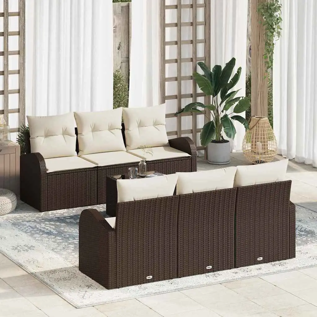 Ensemble de canapé de jardin Marron 55 x 55 x 37 cm polyrotin vidaXL 3345928