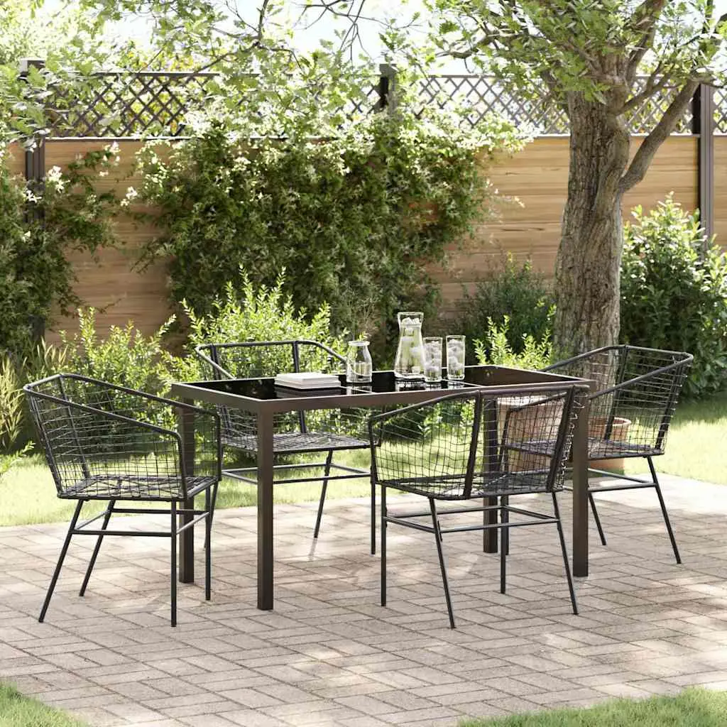 Ensemble de salle à manger pour jardin 5 pcs Noir polyrotin vidaXL 3380892
