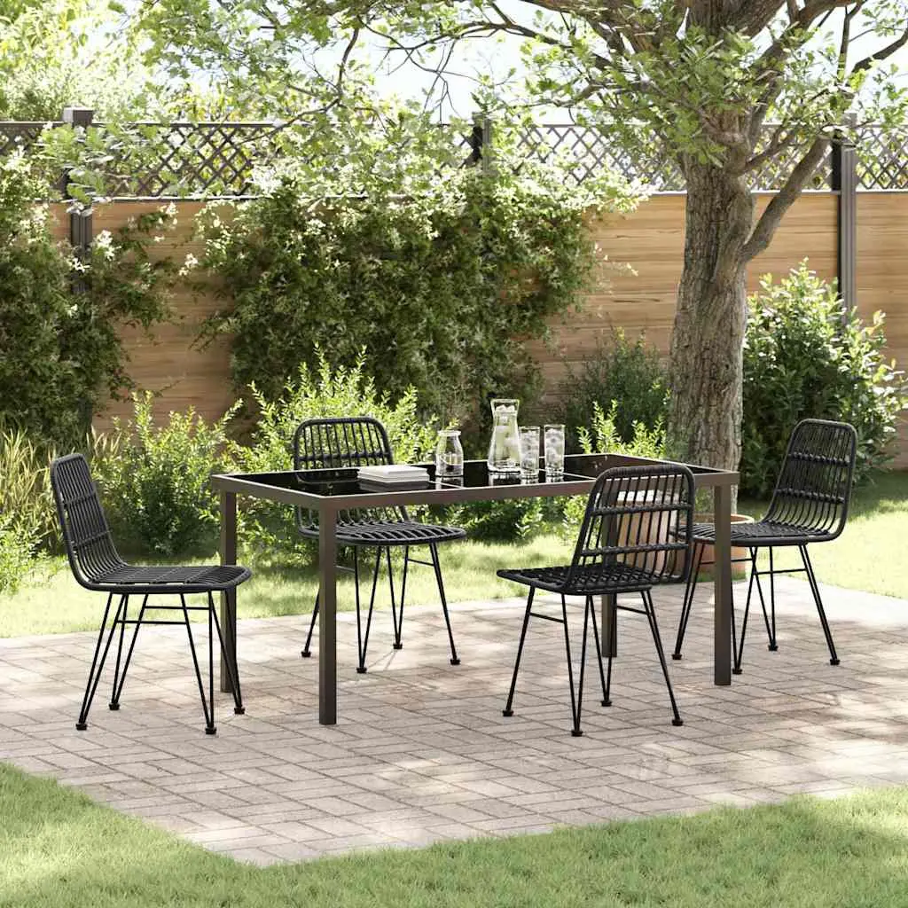 Ensemble de salle à manger pour jardin 5 pcs Noir vidaXL 3379201