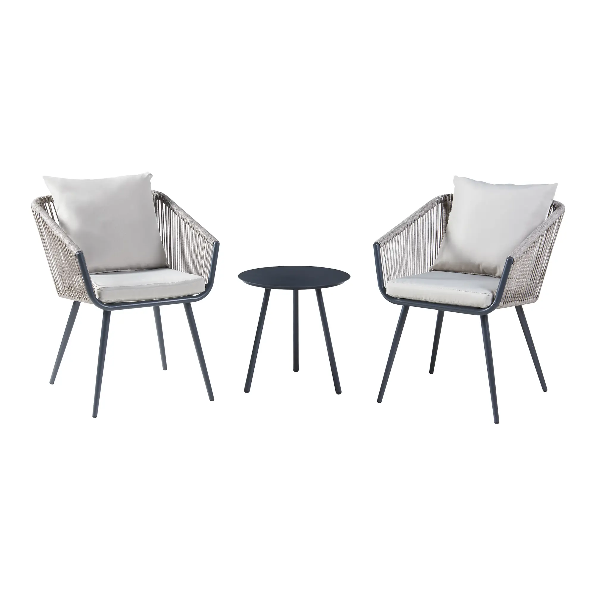 Ensemble de meubles de jardin 3 pièces Abriola anthracite gris casa.pro