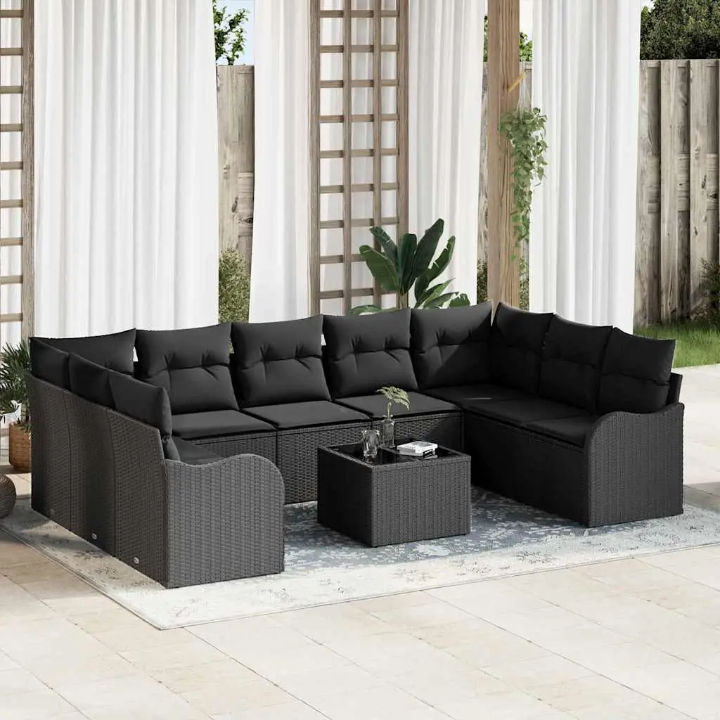 Ensemble de canapé de jardin Noir polyrotin vidaXL 3345873