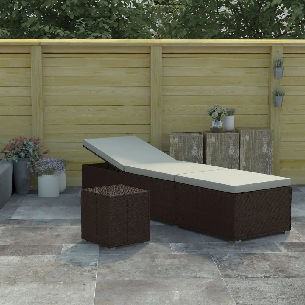 Ensemble Chaise Longue Résine Marron Table Jardin – ComfortXL Outdoor Living