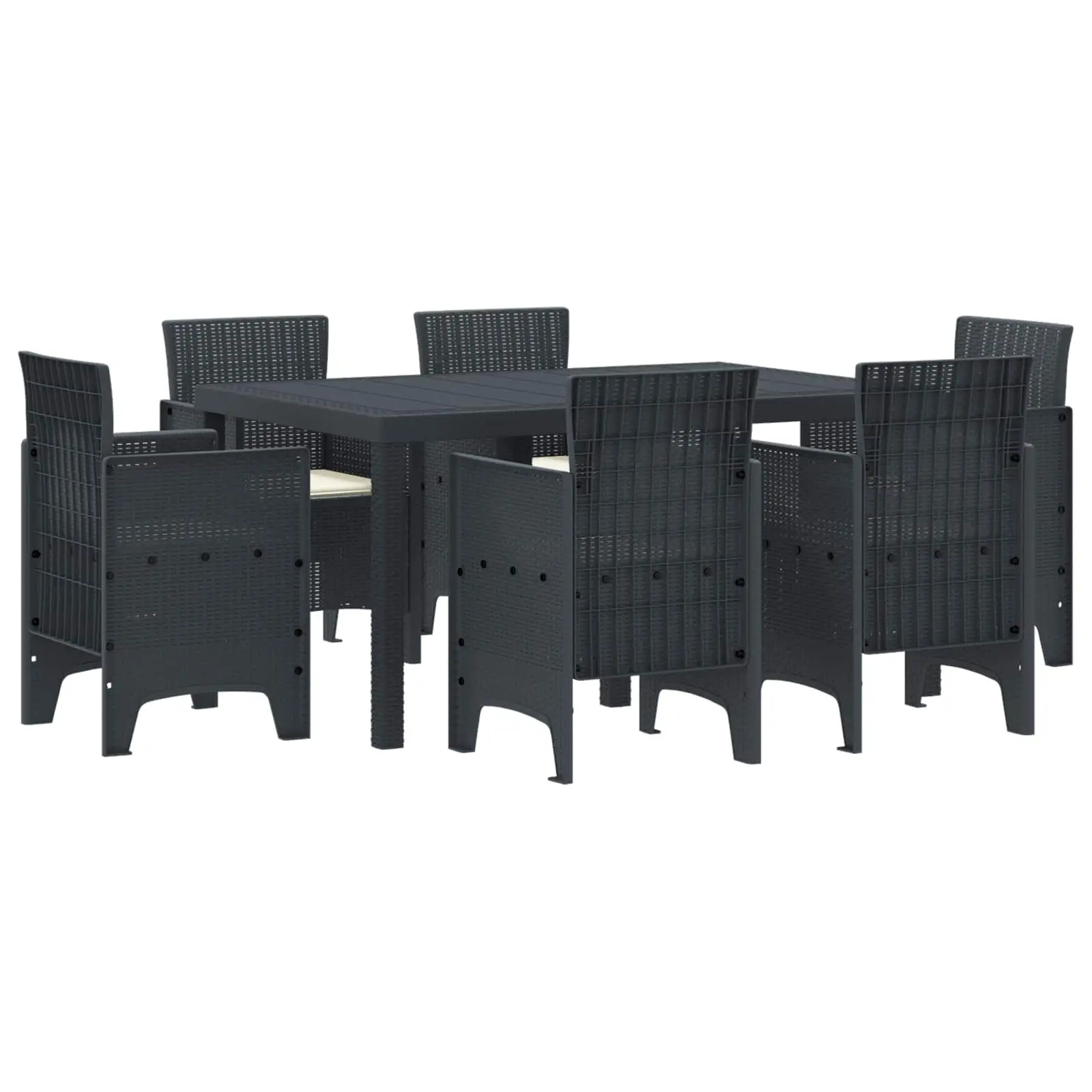 Ensemble de salle à manger pour jardin 7 pcs Anthracite vidaXL 3378556 Anthracite/ Blanc crème