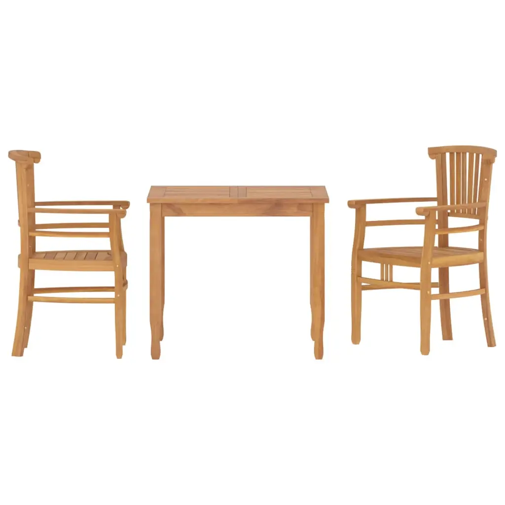 Ensemble de 3 pcs table de jardin avec chaises – mobilier de jardin Bois de teck massif-JU2744