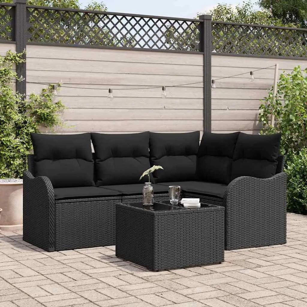 Ensemble de canapé de jardin Noir polyrotin vidaXL 3345693