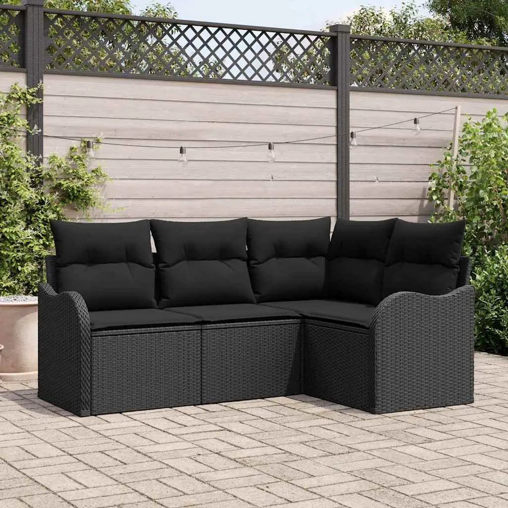 Ensemble de canapé de jardin Noir polyrotin vidaXL 3345683