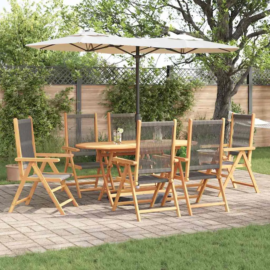 Ensemble de salle à manger pour jardin 7 pcs Gris vidaXL 3375739