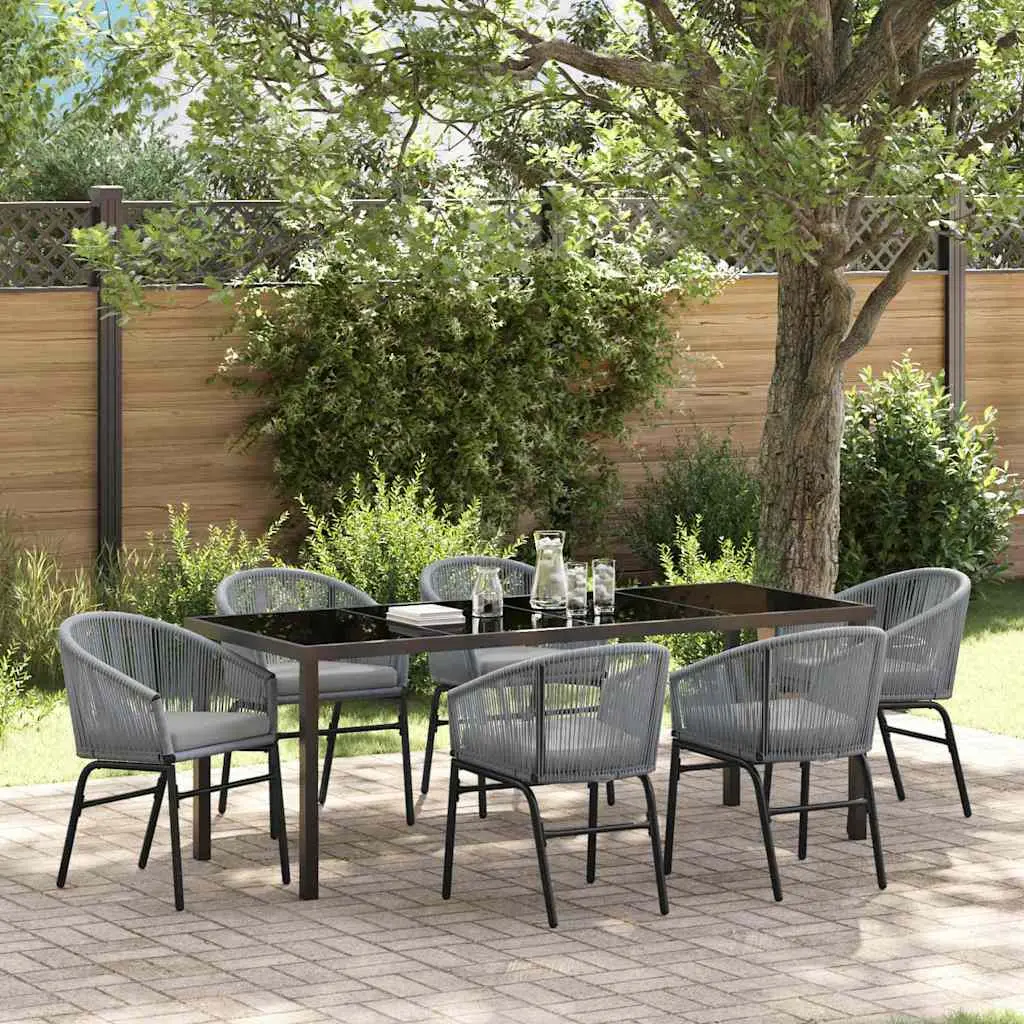 Ensemble de salle à manger pour jardin 7 pcs Anthracite vidaXL 3379364