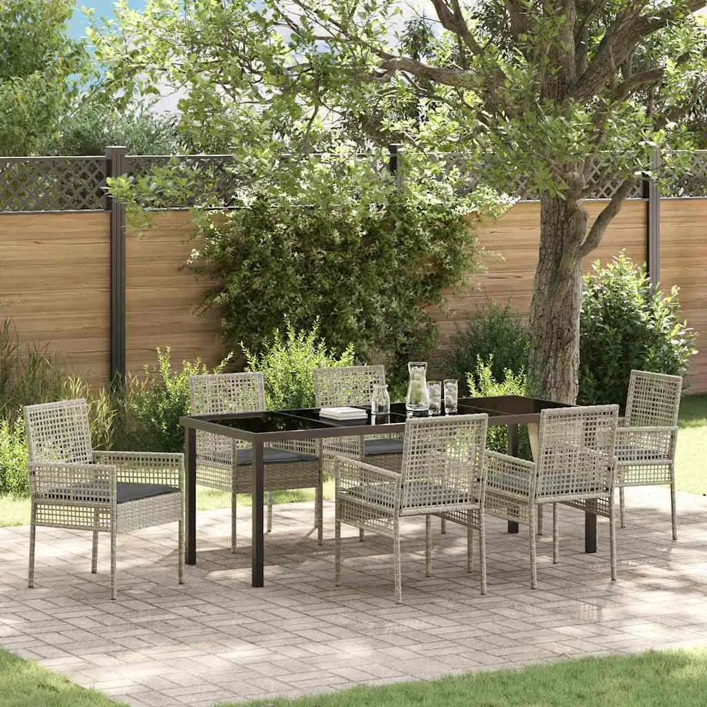 Ensemble de salle à manger pour jardin 7 pcs Gris clair vidaXL 3379903