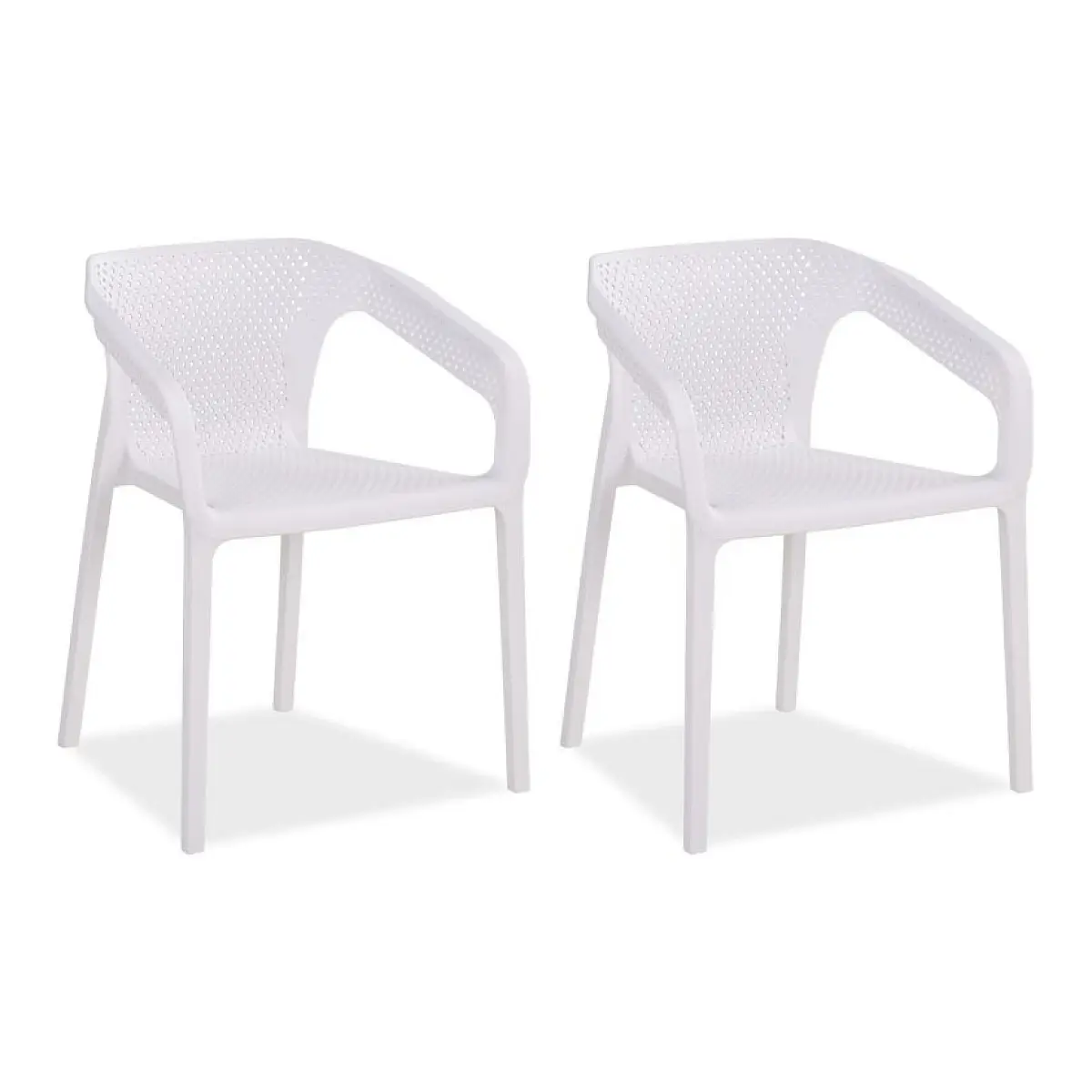 Ensemble de 2 chaises de jardin blanches pour un extérieur élégant
