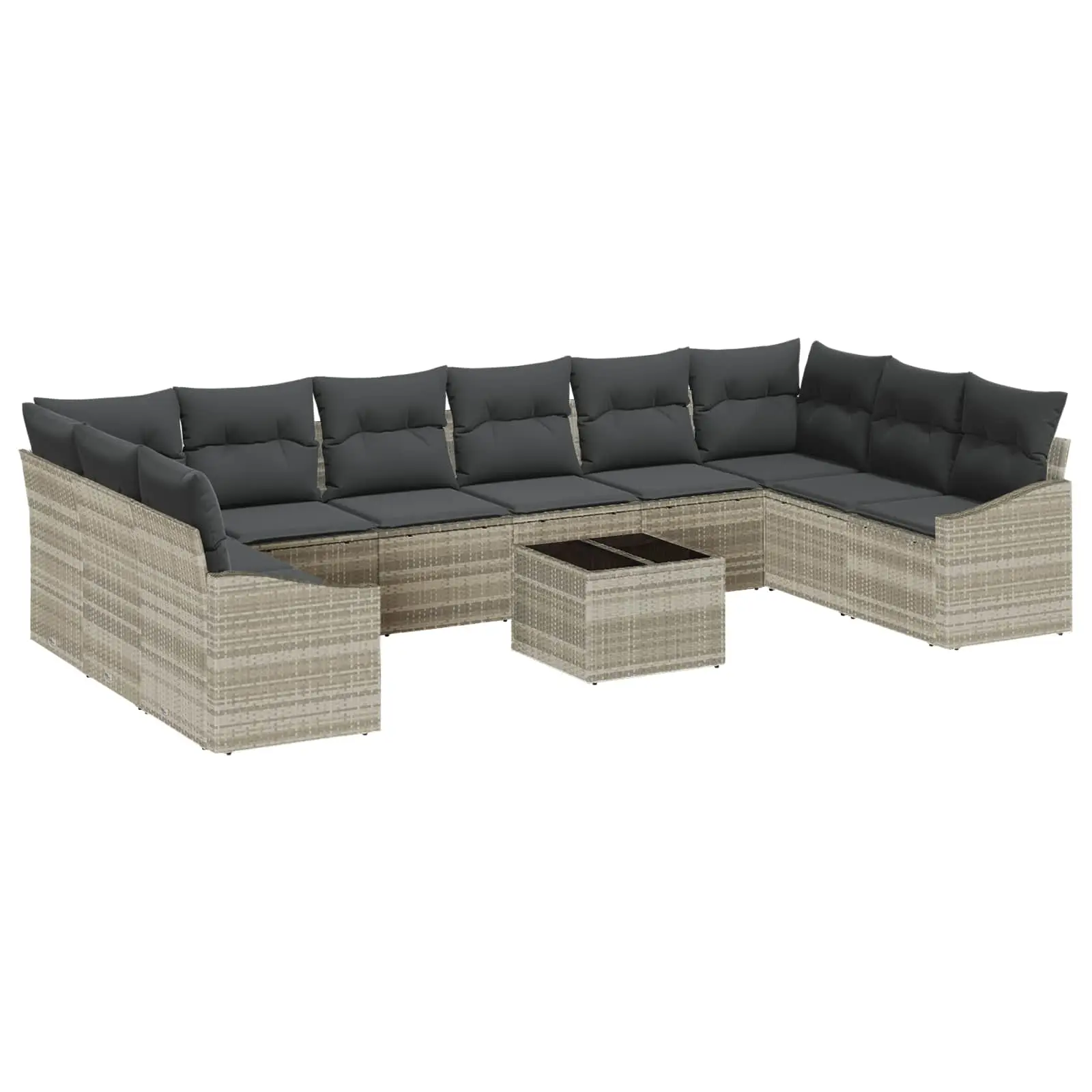 Ensemble de canapé de jardin avec stockage Gris clair polyrotin vidaXL 3355581