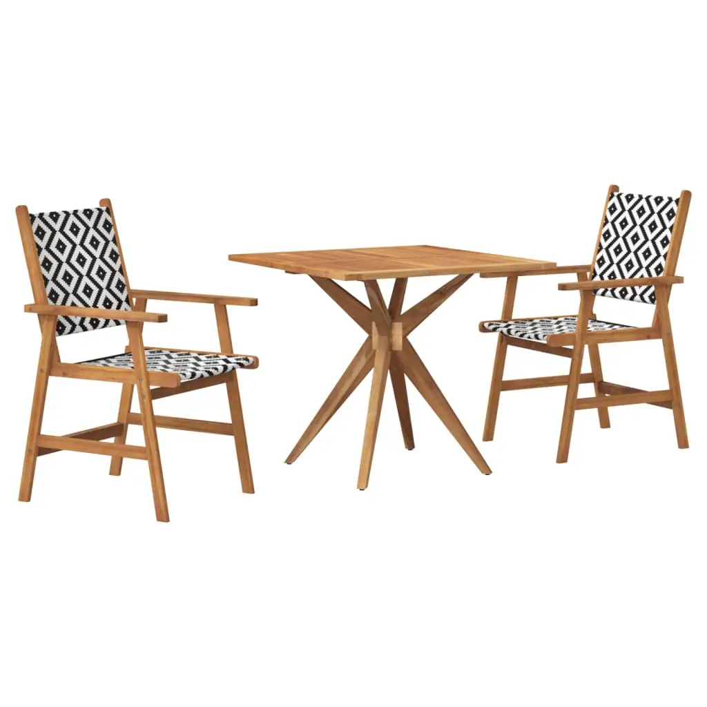 Ensemble de 3 pcs table de jardin avec chaises – mobilier de jardin Bois d’acacia solide-JU2727